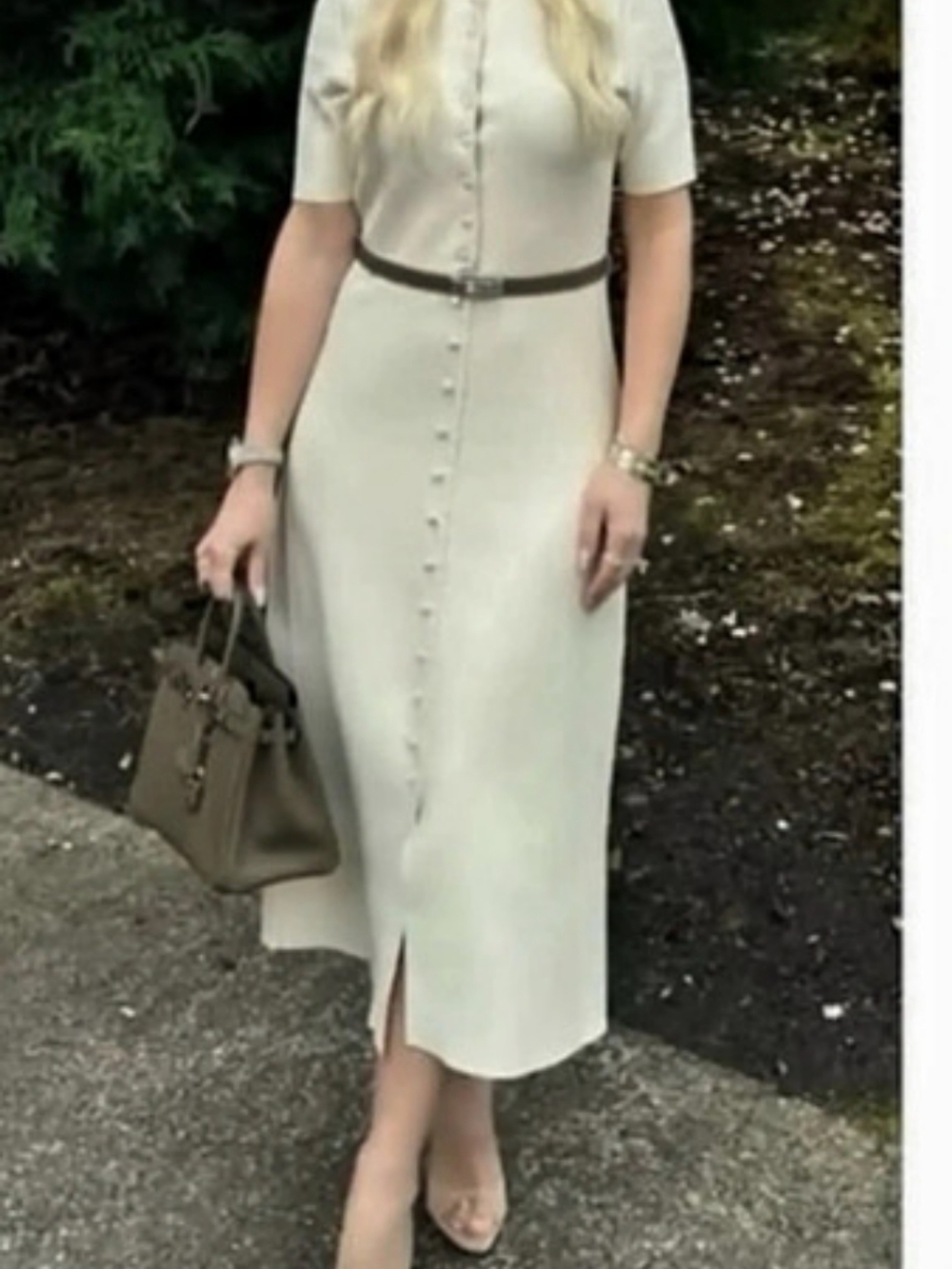 Zara Belted Knitted Cream Midi Dress New With Tags Size Small